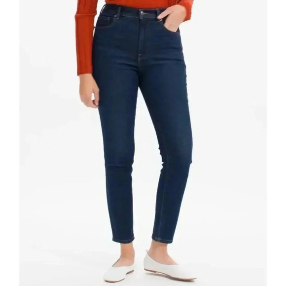 Everlane The Authentic Stretch High-Rise  Ankle Skinny Dark Wash Jean Size 29 - Picture 1 of 11